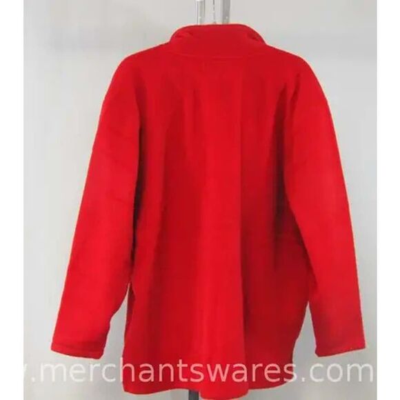 SALE!! NWT - Denim & Co RICH SCARLET Red Fleece 1/4 Zip Pullover, Size: XL-1X - Picture 2 of 7